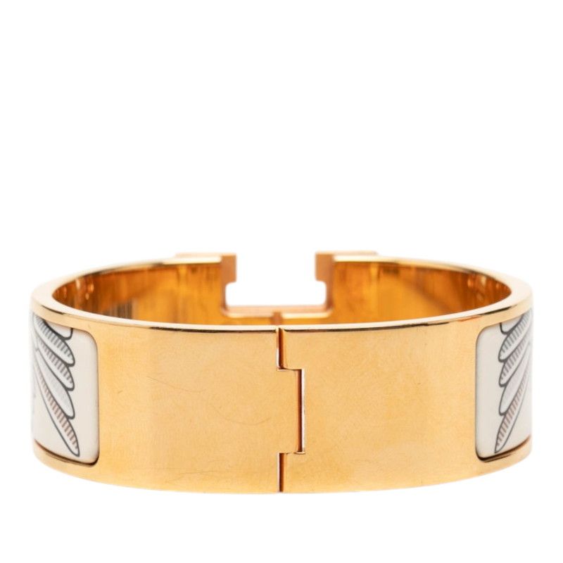 Hermes Clic Clac PM Pegasus Bracelet Bangle Gold Multicolor Plated
