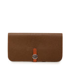 Hermes Dogon Duo GM Bifold Wallet Brown Taurillon Clemence