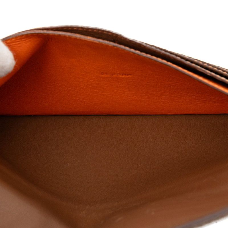 Hermes Dogon Duo GM Bifold Wallet Brown Taurillon Clemence