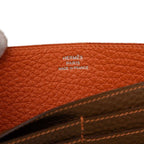 Hermes Dogon Duo GM Bifold Wallet Brown Taurillon Clemence