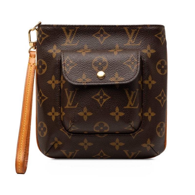 Louis Vuitton Monogram Partition Pouch Brown Leather
