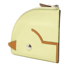 Hermes Paddock Coin Purse Mini Wallet Yellow Brown Chevre