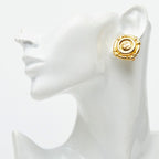Chanel CC Logo Earrings Gold Plated