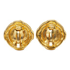 Chanel CC Logo Earrings Gold Plated