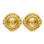 Chanel CC Logo Earrings Gold Plated