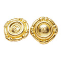 Chanel CC Logo Earrings Gold Plated