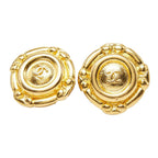 Chanel CC Logo Earrings Gold Plated