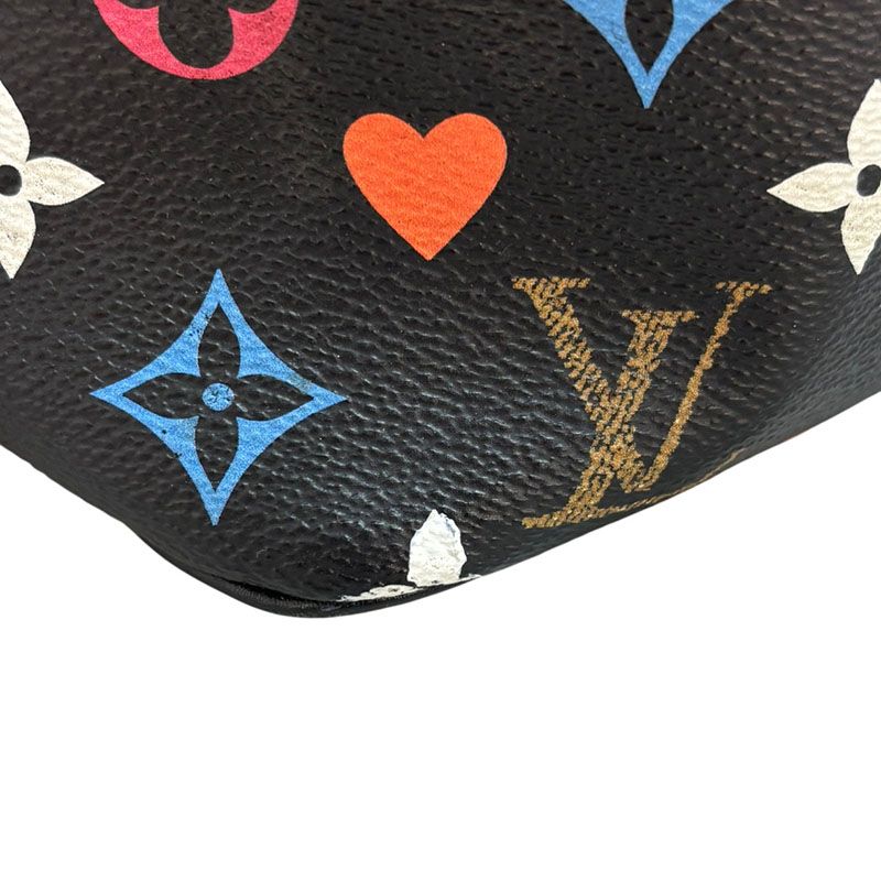 Louis Vuitton Game on Monogram Neverfull MM Tote Shoulder Bag Black Multicolor