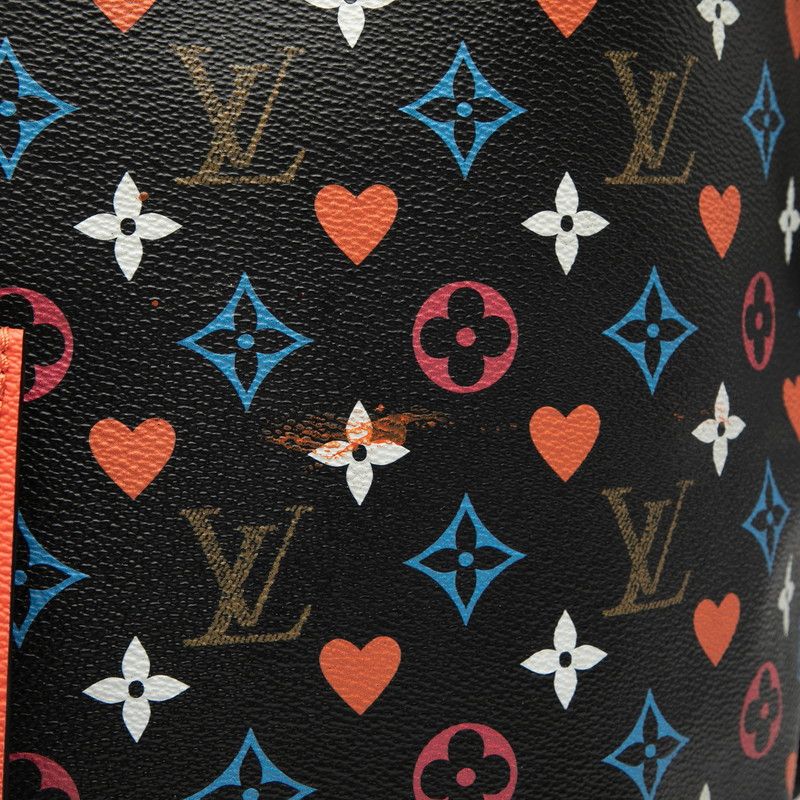Louis Vuitton Game on Monogram Neverfull MM Tote Shoulder Bag Black Multicolor