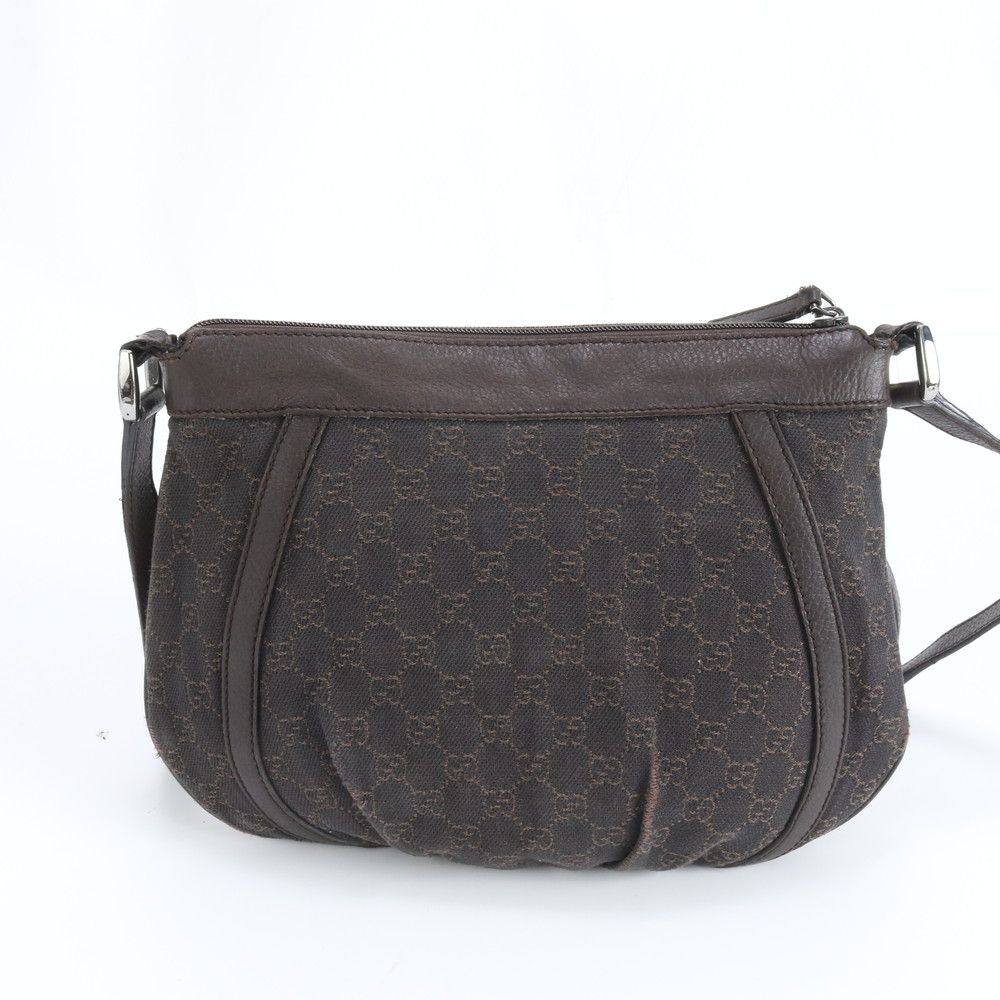 Gucci GG Canvas Abbey Leather Shoulder Bag Crossbody Brown — view 2