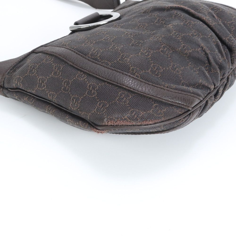 Gucci GG Canvas Abbey Leather Shoulder Bag Crossbody Brown — view 4