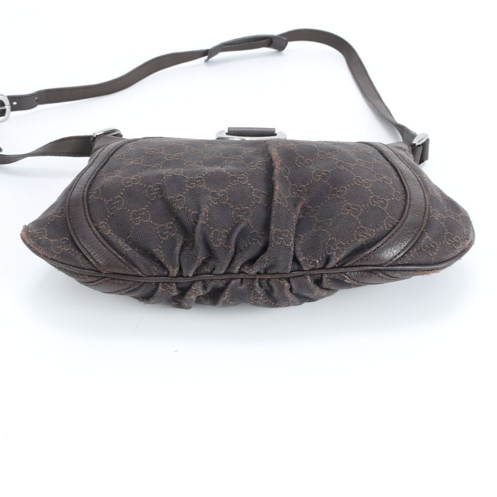 Gucci GG Canvas Abbey Leather Shoulder Bag Crossbody Brown — view 6