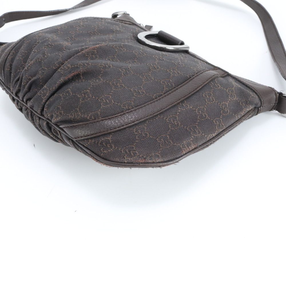 Gucci GG Canvas Abbey Leather Shoulder Bag Crossbody Brown — view 5