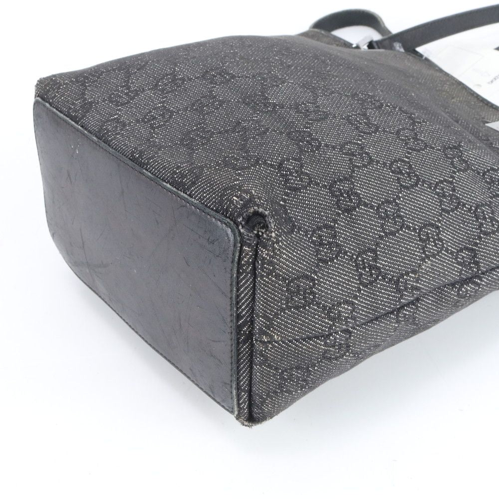 Gucci GG Canvas Leather Tote Shoulder Hand Black — view 8