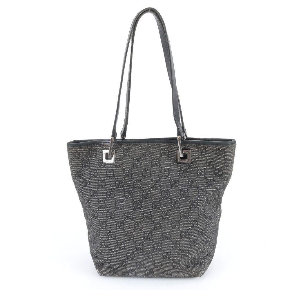 Gucci GG Canvas Leather Tote Shoulder Hand Black — view 3