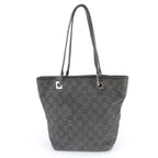 Gucci GG Canvas Leather Tote Shoulder Hand Black — view 3