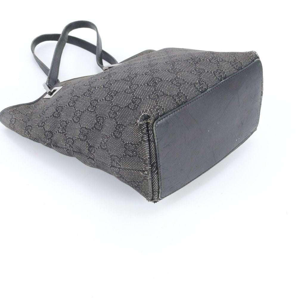 Gucci GG Canvas Leather Tote Shoulder Hand Black — view 4