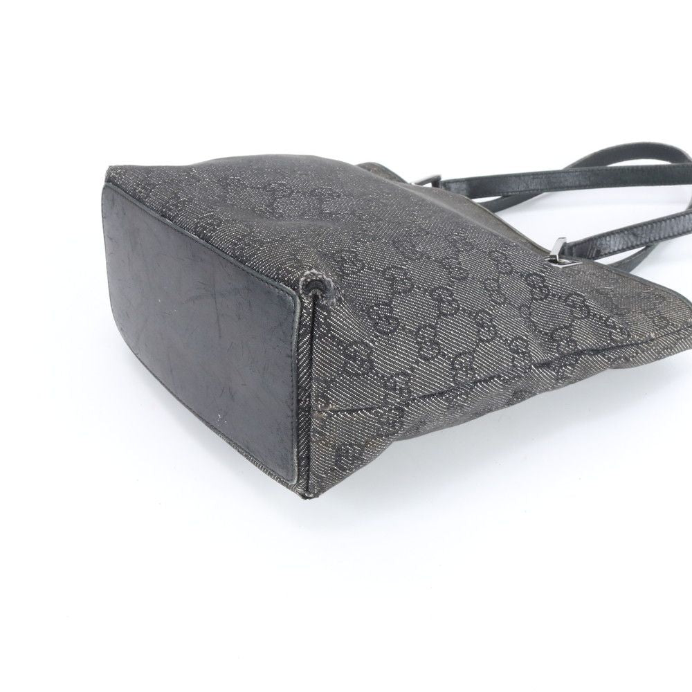 Gucci GG Canvas Leather Tote Shoulder Hand Black — view 5