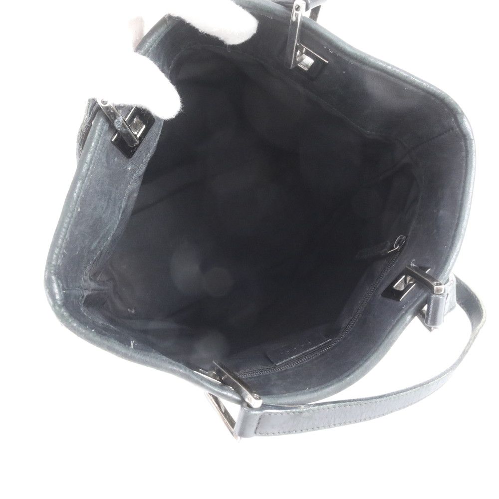 Gucci GG Canvas Leather Tote Shoulder Hand Black — view 7