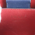 Prada Saffiano Leather Triangle Logo Blue Handbag Tote — view 9