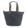 Gucci GG Canvas Sherry Line Leather Tote Shoulder Hand