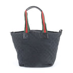 Gucci GG Canvas Sherry Line Leather Tote Shoulder Hand — view 3