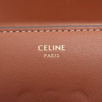 Celine Triomphe Small Flap Wallet Leather Trifold Brown Gold — view 8