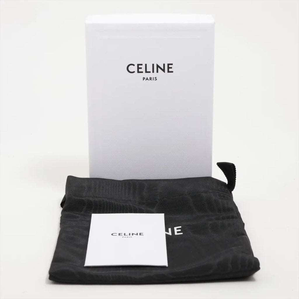 Celine Triomphe Small Flap Wallet Leather Trifold Compact — view 8