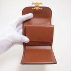 Celine Triomphe Small Flap Wallet Leather Trifold Compact — view 4