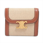 Celine Triomphe Small Flap Wallet Leather Trifold Compact