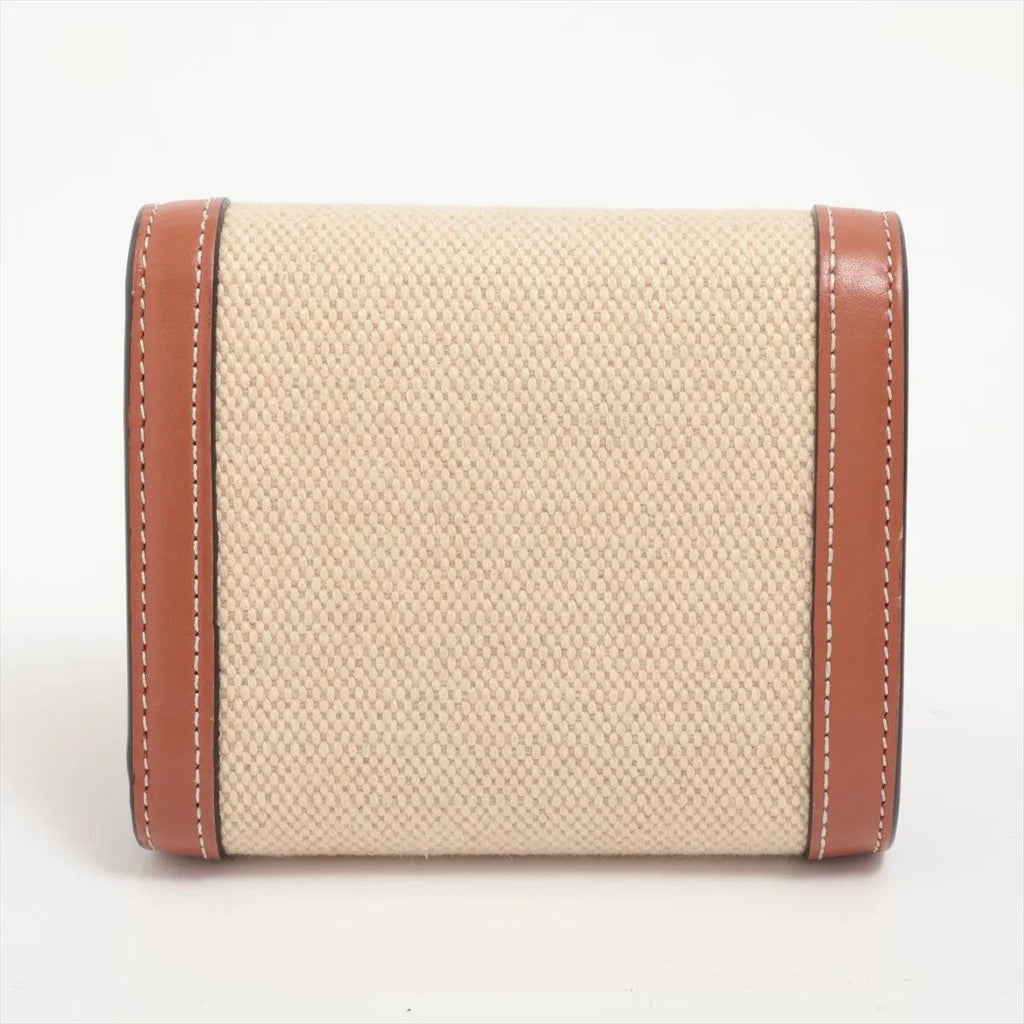 Celine Triomphe Small Flap Wallet Leather Trifold Compact — view 2