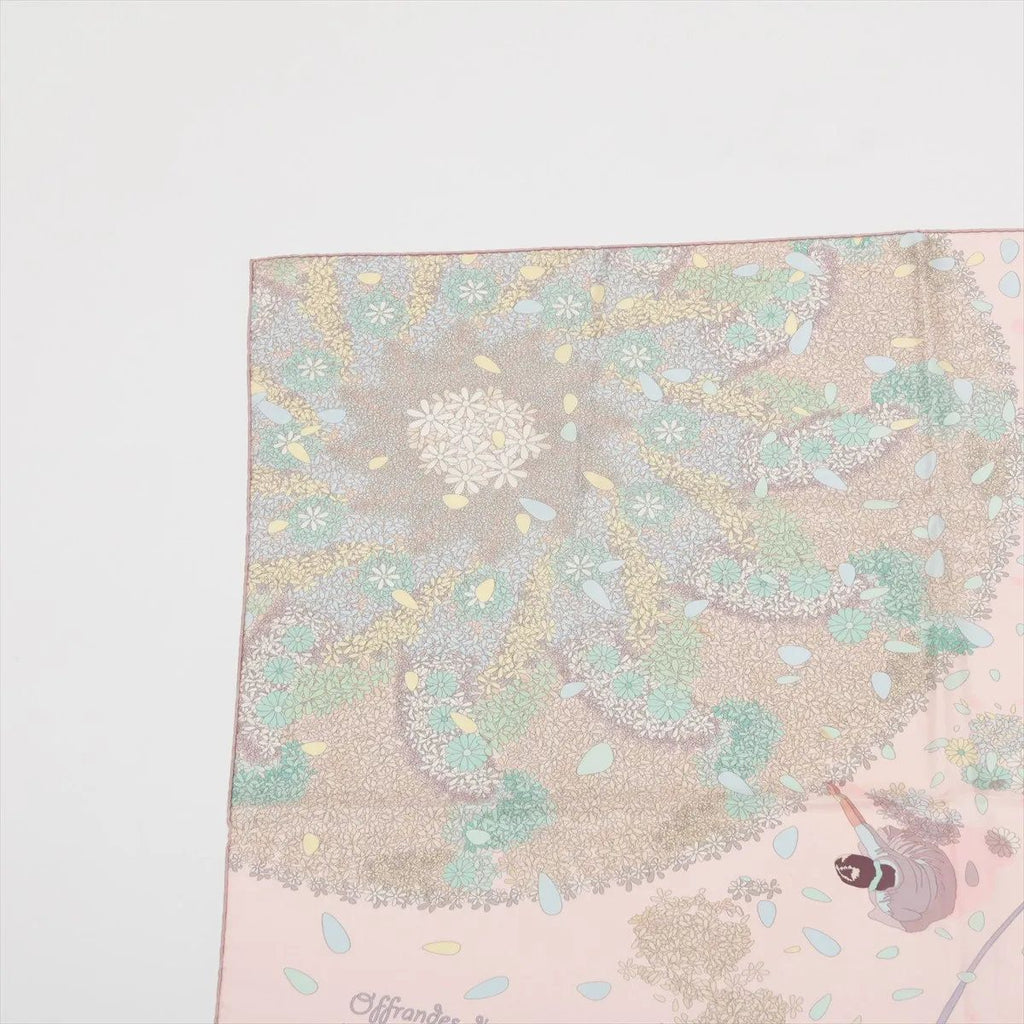 Hermes Tagged Carre 90 Offrandes D'un Jour Flower Offering Silk 100% Scarf — view 2