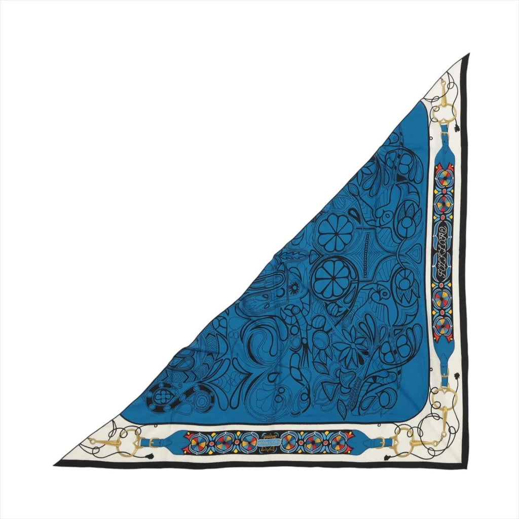 Hermes Carre Triangle Jean Folklore Scarf