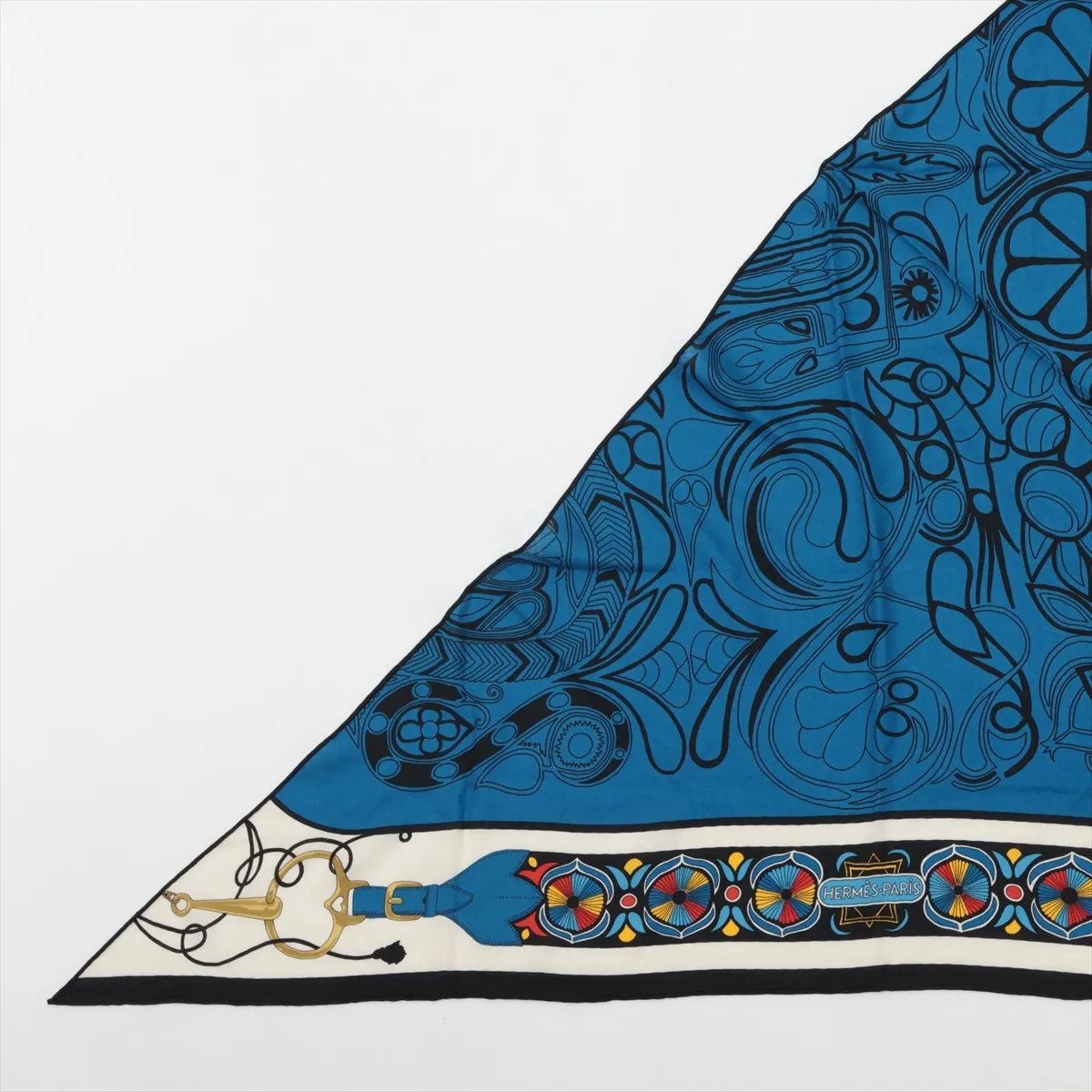 Hermes Carre Triangle Jean Folklore Scarf — view 4