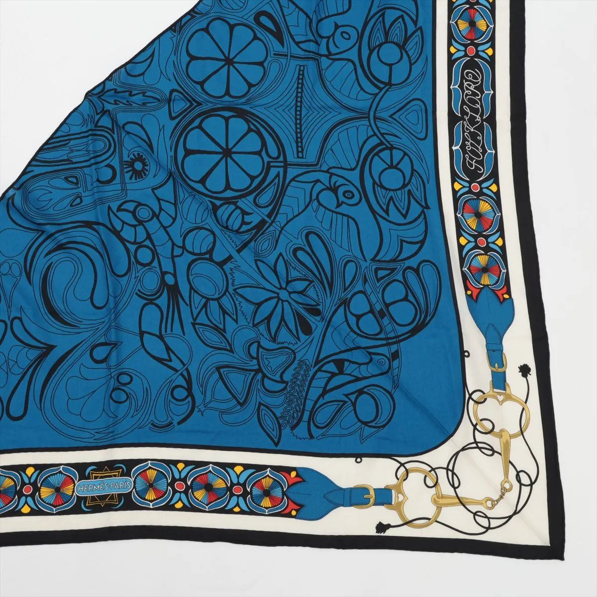 Hermes Carre Triangle Jean Folklore Scarf — view 3