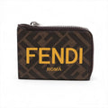 Fendi Zucca Roma Leather Coin Purse Compact
