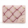 Gucci GG Emblem Compact Wallet Leather Bifold Pink
