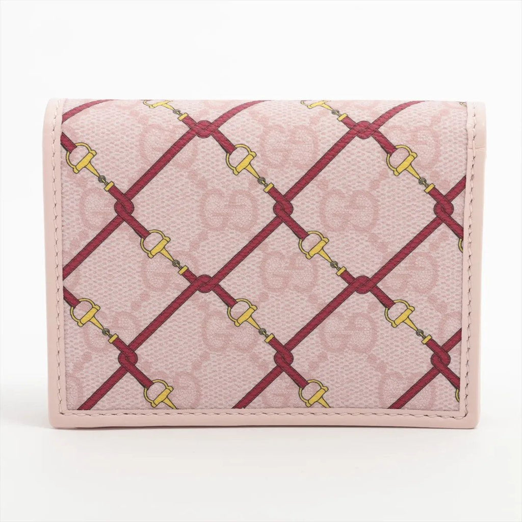 Gucci GG Emblem Compact Wallet Leather Bifold Pink — view 2