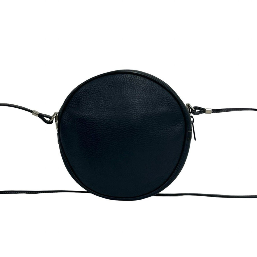 Gucci Vintage GG Logo Leather Round Mini Shoulder Bag Pochette Navy — view 3