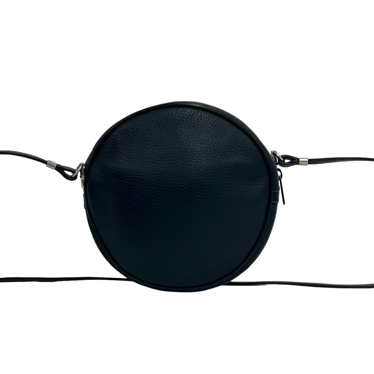 Gucci Vintage GG Logo Leather Round Mini Shoulder Bag Pochette Navy — view 3