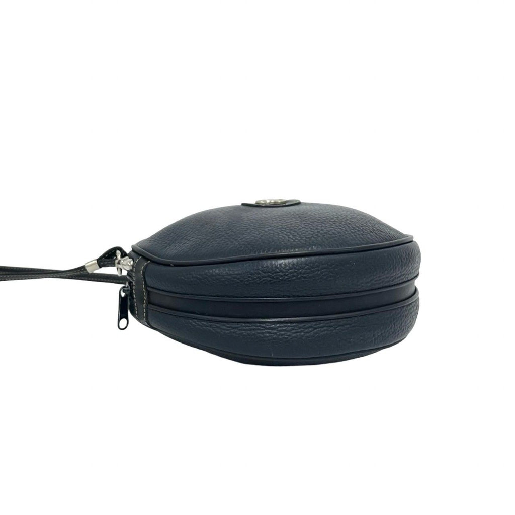Gucci Vintage GG Logo Leather Round Mini Shoulder Bag Pochette Navy — view 7