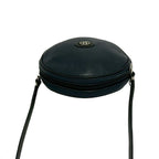 Gucci Vintage GG Logo Leather Round Mini Shoulder Bag Pochette Navy — view 4
