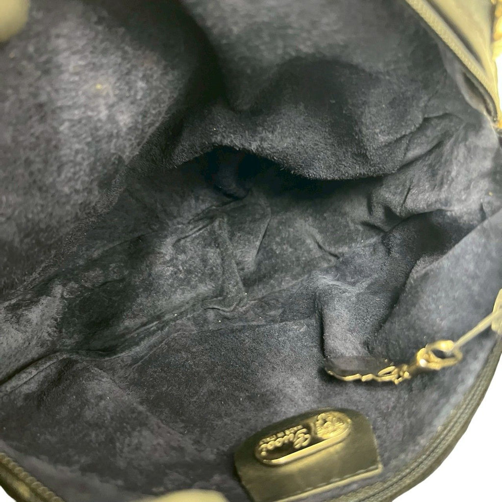 Gucci Vintage GG Logo Leather Round Mini Shoulder Bag Pochette Navy — view 9
