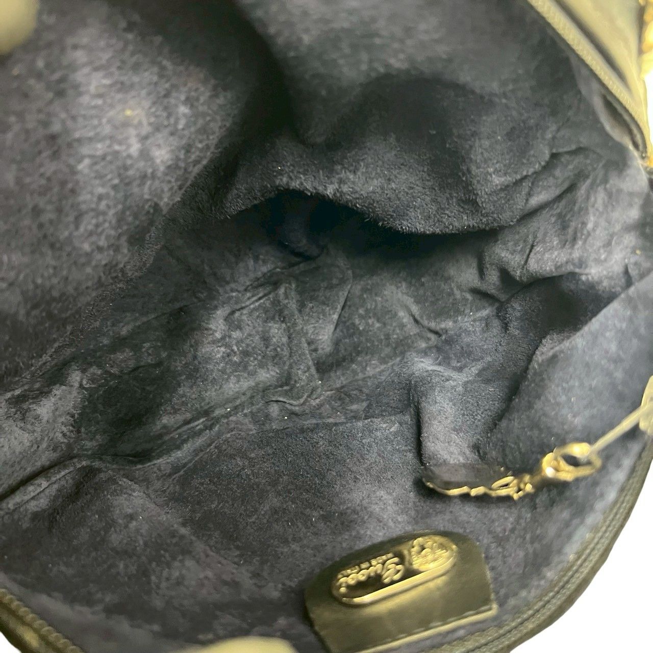 Gucci Vintage GG Logo Leather Round Mini Shoulder Bag Pochette Navy — view 9