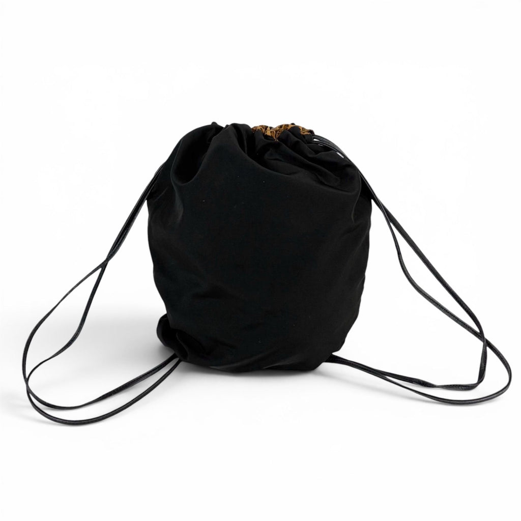 Bottega Veneta Reversible Backpack Nappa Sac Black Leopard Nylon Canvas — view 5
