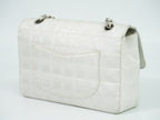 Chanel New Travel Line Choco Bar Chain Shoulder Bag Canvas Pearl White — view 2