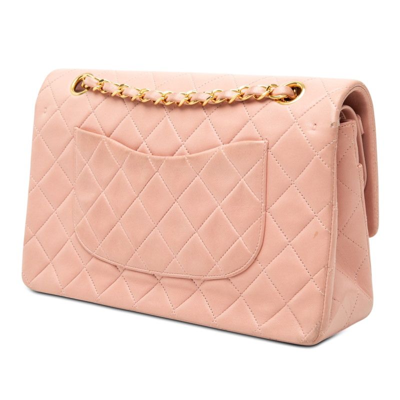 Chanel CC Logo Quilted Chain Shoulder Bag Pink Lambskin