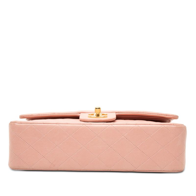 Chanel CC Logo Quilted Chain Shoulder Bag Pink Lambskin