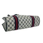 Gucci Vintage Sherry Line GG Logo Pattern Leather Tote Navy — view 7
