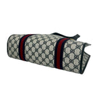 Gucci Vintage Sherry Line GG Logo Pattern Leather Tote Navy — view 8